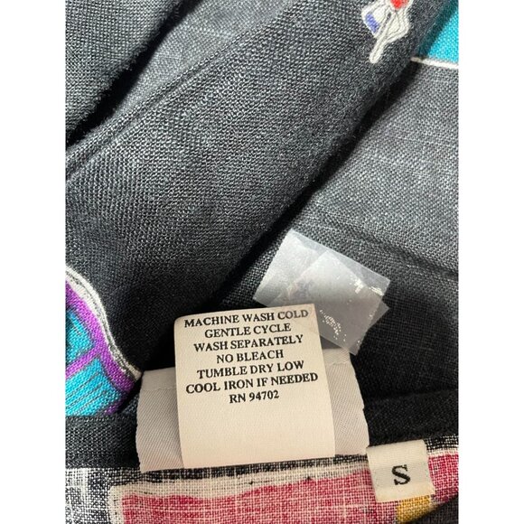 Hot Cotton Size Small Top Blouse Abstract Art to Wear Boho Lagenlook - Picture 6 of 6